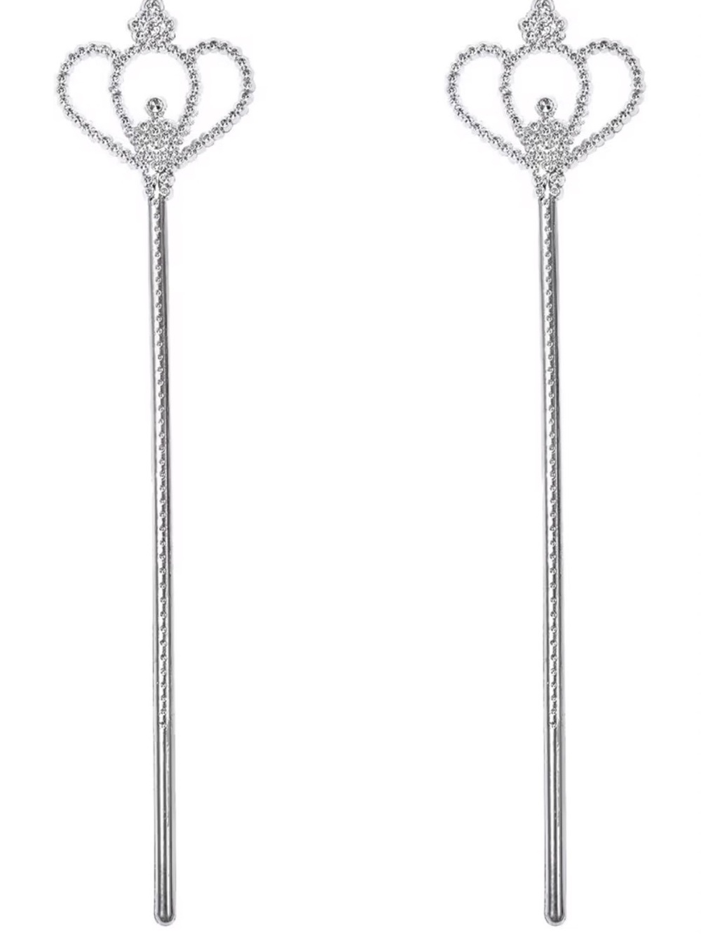 Silver Crown Stick Hair Pins - Women Jewelry